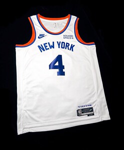 德里克罗斯尼克斯4号球衣 白色复古款 带赞助标 尼克斯罗斯球