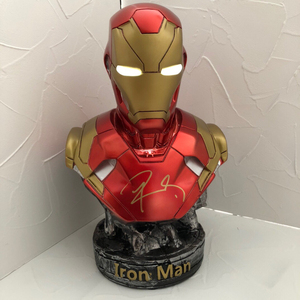 唐尼钢铁侠亲笔签名半身像mk46雕像 ,复