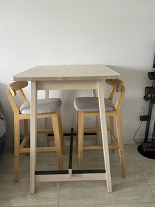 宜家ikea商场购买诺鲁克实木高脚吧台桌,自己家用成色好,无