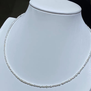 【海水澳白凯西珍珠项链】纯天然野生无核海水澳白2mm小珠链