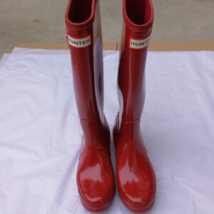 hunter雨靴军红色hunter女士雨鞋 全新hunter
