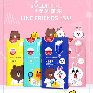 美迪惠尔动物卡通面膜恋朋系列line面膜补水保湿修护10片装