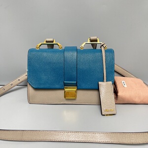 97新,miumiu缪缪 牛皮荔枝纹拼色 风琴包 ,成色不错