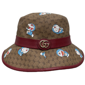 99新未使用 gucci古驰联名哆啦a梦渔夫帽 男女同款 原价4100