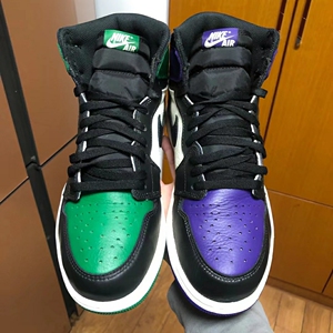 aj1黑绿黑紫脚趾鸳鸯 44.5码rich brian同款