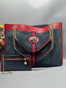 Gucci Rajah Tote Bag 小s同款 麂皮拼皮