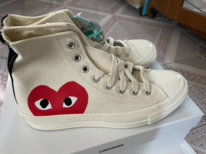 匡威川久保玲联名系列帆布鞋白色高帮39.5码