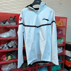 李宁cba赞助款球员版出场服,白色薄款外套,尺码s m l