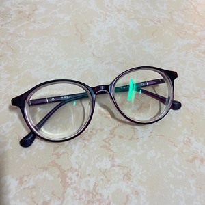 藤原拓野✅圆形眼镜框眼镜架磨砂暗紫色全框