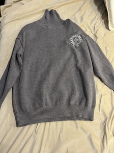 克罗心logo高领毛衣