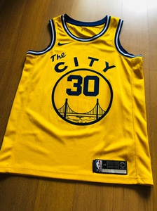 勇士队 库里 电车复古球衣 黄色 44码 仅拆吊牌穿过1-2