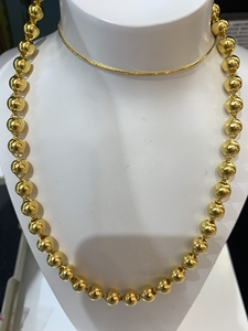 全新黄金光珠项链60厘米54.3克.(标签在)全新没戴过,4