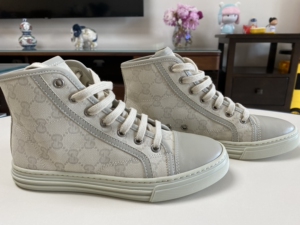 gucci古驰老花高帮鞋帆布板鞋