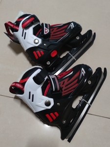 全新美洲狮刀锋可调冰刀鞋(球刀) 黑红色m码