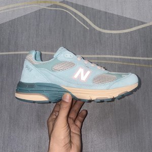 新百伦NB993系列蓝色3M反光刷色麂皮 男复古慢跑鞋