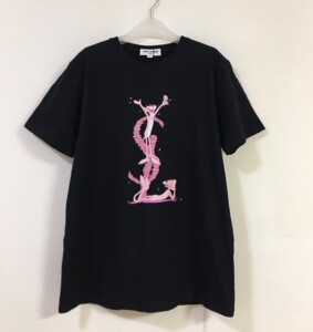 圣罗兰ysl联名粉红顽皮豹短袖t恤,男女同款,100%棉_阿里巴巴找货神器