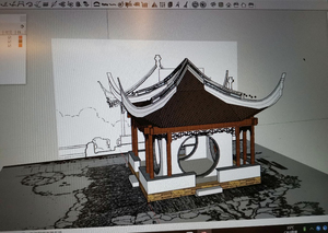 苏州拙政园测绘精细cad su模型  梧竹幽居  远香堂