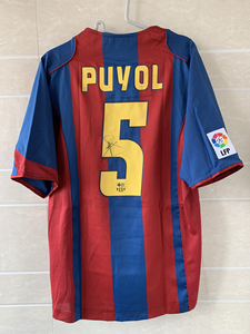 巴萨球衣巴塞罗那球衣普约尔签名球衣,0405赛季巴萨主场球衣