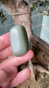 新疆和田玉蓝调/沙枣青色青籽料原来