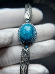 天然凤凰石手镯.裸石明艳孔雀蓝 惊艳到了 手感光滑细腻完美