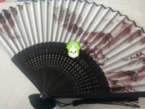 京城六扇门折扇扇子古风中国风水墨山水红色古代汉服舞跳蹈扇好开