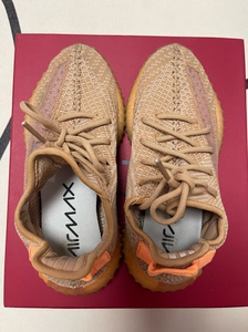 椰子350v2美洲限定珊瑚橙色运动休闲鞋