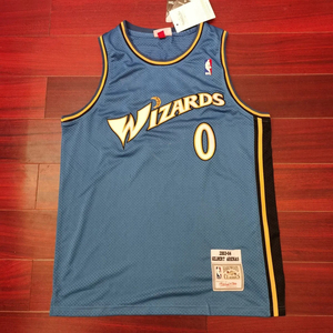 nba奇才阿里纳斯复古球衣 洞布速干双层密绣  0号特工 大
