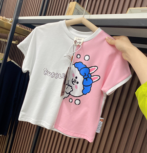 「专柜撤柜」韩国布朗熊儿童上衣女t恤短袖纯棉童装夏款半袖中大
