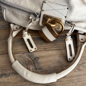 正品chloe锁头包机车包腋下包中古包