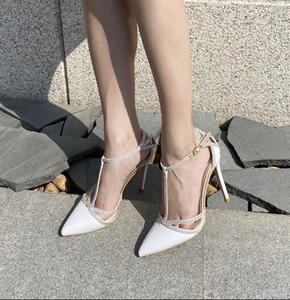 高跟鞋露脚背细跟