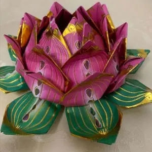 九转莲花金烫金莲花折纸琉璃彩金满金纸双面手工多色彩纸折叠莲花