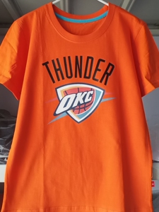 s码nba雷霆队7号安东尼球衣训练服纯棉短袖t恤橙色s码适合