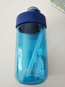 富光蓝色塑料水杯，全新