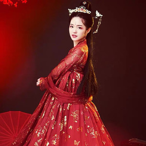 无衣饮羽 十里红妆 婚服嫁衣大红汉服三件套全套s码