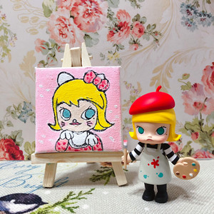 手工molly画家艺术社 手绘油画画板画架 拍照道具