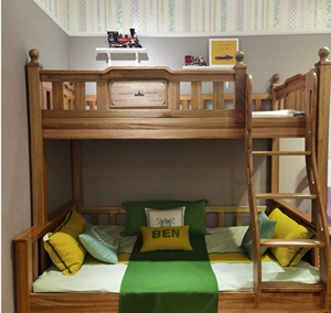 爱丁堡檀丝木木蜡油儿童床子母床上下床实木儿童床