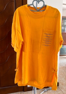李宁橙色T恤纯棉宽松，迪士尼米奇联名短袖