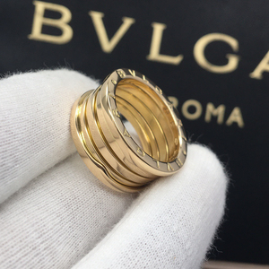 bvlgari宝格丽56号戒指18k黄金四环弹簧男戒