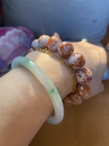 稀有的踏血寻梅翡翠a货天然红翡圆珠手链