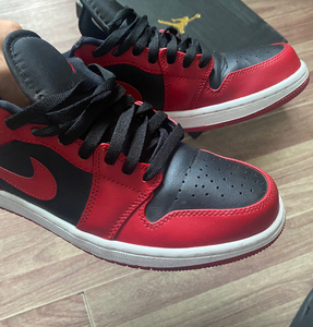 air jordan 1 low aj1 乔丹黑红 反转禁穿