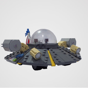 乐高瑞克和莫迪飞船飞碟飞行器图纸moc载具周边ufo摆件礼物