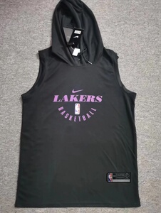 nba美式篮球热身训练服湖人篮网勇士出场服套装背心连帽投篮服