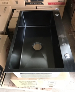 清仓处理九牧王水槽单槽黑金刚手工水槽黑色纳米水槽家装厨房洗菜