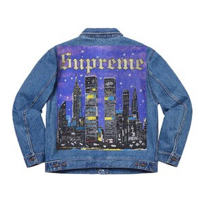 000人付款淘宝supreme纽约夜景牛仔外套m码tb6529749051680.