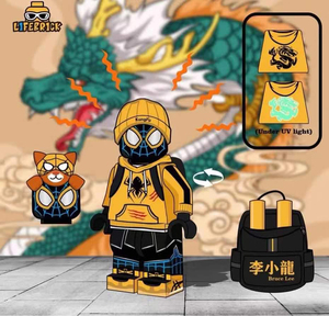 乐高第三方人仔 life 李小龙蜘蛛侠 全配无损 含李小龙表