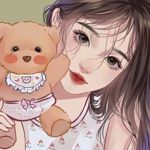 光明少女风厚涂风格约画稿手绘头像漫画手绘手绘q版照片 头像约