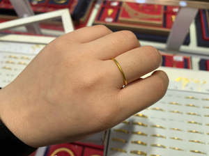 黄金足金9999古法素圈戒指,1.5-2克,按实际克重算,标