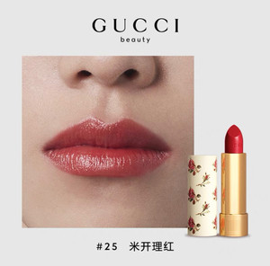 gucci古驰倾色丝润唇膏 小碎花口红#25 米开理红_阿里巴巴找货神器