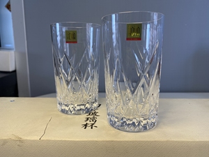 日本hoya豪雅水晶切子杯 水杯果汁杯啤酒杯 全品全新带原盒