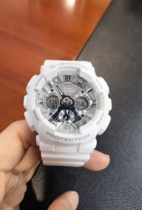 卡西欧白色百搭g-shock,沉银白配色手表女表gshock